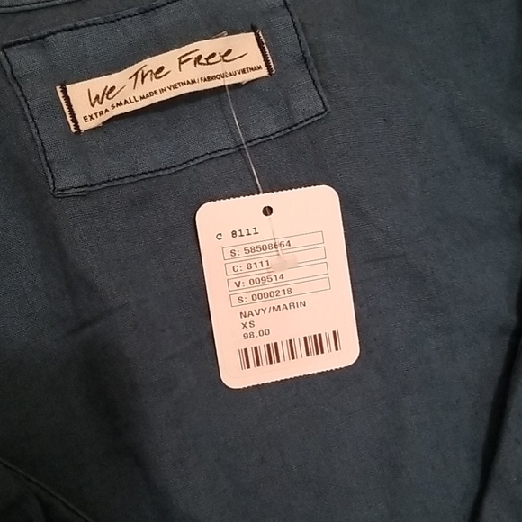 🧶Free People Blue Button Blouse - Picture 5 of 9